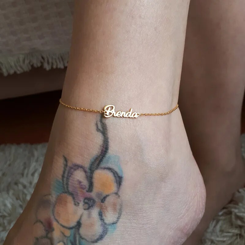 Custom Nameplate Anklet